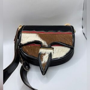 Vintage 1970s Guarnieleria Jerico Dario Agudelo Leather & Hair Hide Bag